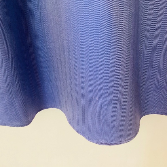 Pronto Uomo 80’s 2ply Cotton Men's 16 32/33 Blue Herringbone Shirt Non-iron Flaw - Picture 7 of 11